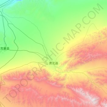 Mappa topografica 党城湾镇, altitudine, rilievo