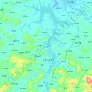 Mappa topografica 鲇鱼山水库, altitudine, rilievo
