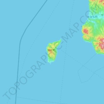 Mappa topografica Okushiri, altitudine, rilievo