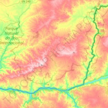 Mappa topografica Rosmaninhal, altitudine, rilievo