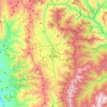 Mappa topografica Loja, altitudine, rilievo