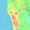 Mappa topografica Boranup, altitudine, rilievo