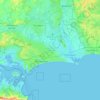 Mappa topografica Bournemouth, Christchurch and Poole, altitudine, rilievo