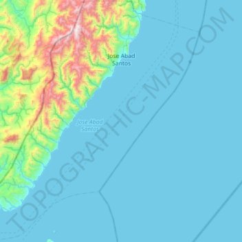 Mappa topografica Jose Abad Santos, altitudine, rilievo