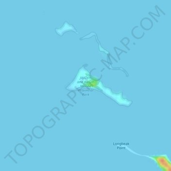 Mappa topografica Sandy Island, altitudine, rilievo