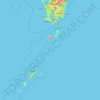 Mappa topografica Kagoshima Prefecture, altitudine, rilievo