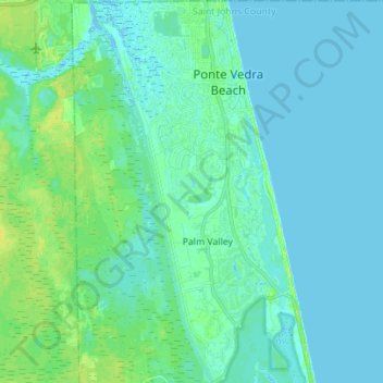 Mappa topografica Palm Valley, altitudine, rilievo