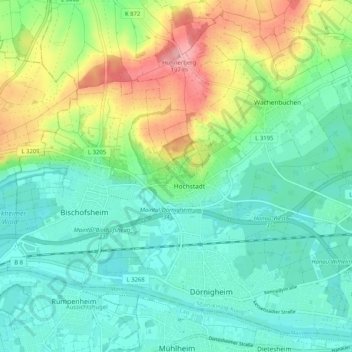 Mappa topografica 63477, altitudine, rilievo