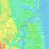Mappa topografica Jacksonville, altitudine, rilievo