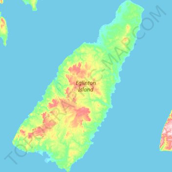 Mappa topografica Eglinton Island, altitudine, rilievo