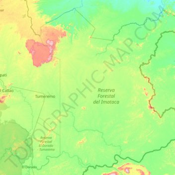 Mappa topografica Parroquia Sección Capital Sifontes, altitudine, rilievo