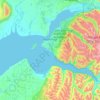 Mappa topografica Anchorage, altitudine, rilievo