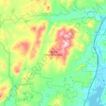 Mappa topografica Hoffman Notch Wilderness, altitudine, rilievo