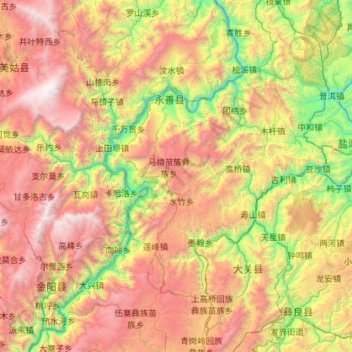 Mappa topografica 永善县, altitudine, rilievo