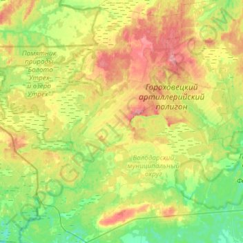Mappa topografica Мулинский сельсовет, altitudine, rilievo