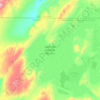 Mappa topografica Salar del Hombre Muerto, altitudine, rilievo