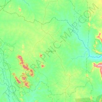 Mappa topografica Ramgarh, altitudine, rilievo
