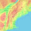 Mappa topografica New England, altitudine, rilievo