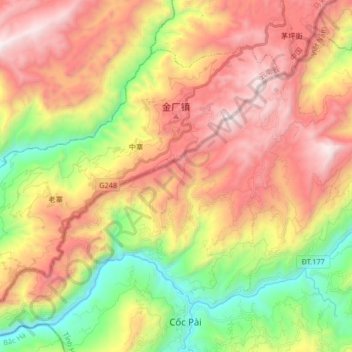 Mappa topografica 金厂镇, altitudine, rilievo