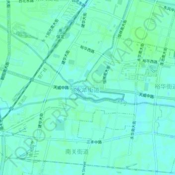 Mappa topografica 永华街道, altitudine, rilievo