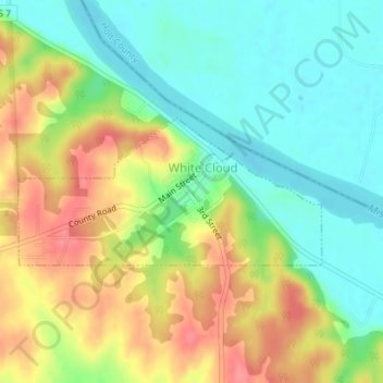 Mappa topografica White Cloud, altitudine, rilievo