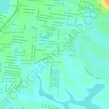 Mappa topografica Parque Santa Rosa, altitudine, rilievo