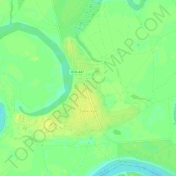 Mappa topografica Заокское, altitudine, rilievo