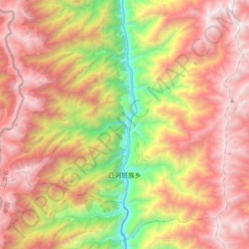 Mappa topografica 匹河怒族乡, altitudine, rilievo