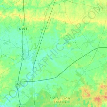 Mappa topografica 45410, altitudine, rilievo