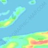 Mappa topografica Newfoundland Tickle, altitudine, rilievo