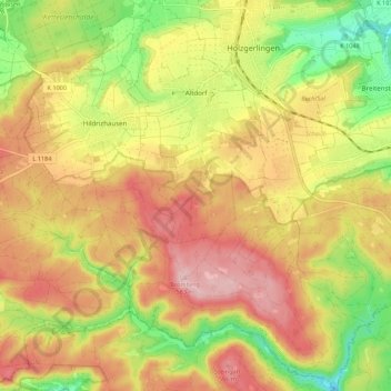 Mappa topografica Altdorf, altitudine, rilievo