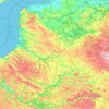 Mappa topografica Hauts-de-France, altitudine, rilievo