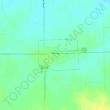 Mappa topografica Cabery, altitudine, rilievo