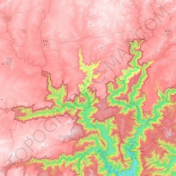 Mappa topografica Hillgrove, altitudine, rilievo