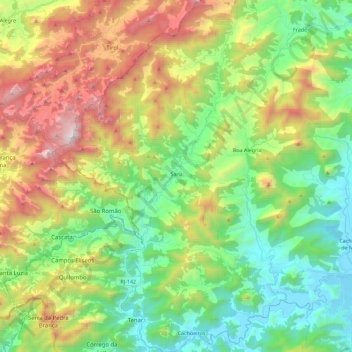 Mappa topografica Sana, altitudine, rilievo