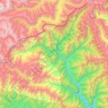 Mappa topografica Monigong EAC, altitudine, rilievo