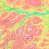 Mappa topografica Lom, altitudine, rilievo