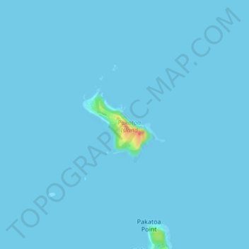 Mappa topografica Pakatoa Island, altitudine, rilievo