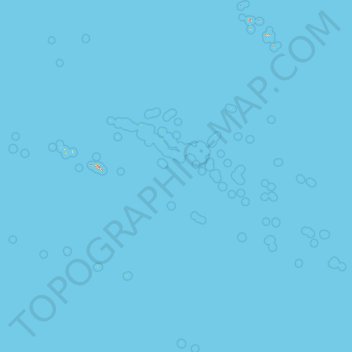Mappa topografica Polinesia francese, altitudine, rilievo