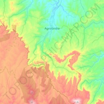 Mappa topografica Agrolândia, altitudine, rilievo