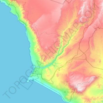 Mappa topografica Provincia de Ilo, altitudine, rilievo