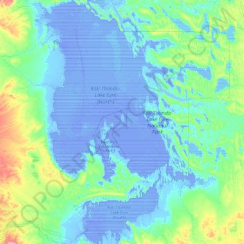 Mappa topografica Lake Eyre, altitudine, rilievo