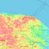 Mappa topografica North Norfolk, altitudine, rilievo