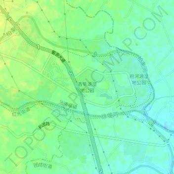 Mappa topografica 香草湖湿地公园, altitudine, rilievo