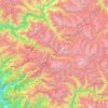 Mappa topografica Sangla, altitudine, rilievo