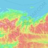 Mappa topografica Pictou County, altitudine, rilievo