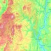 Mappa topografica Windham County, altitudine, rilievo