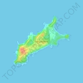 Mappa topografica Isla Contadora, altitudine, rilievo