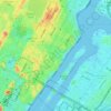 Mappa topografica Manhattan Community Board 8, altitudine, rilievo