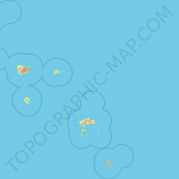 Mappa topografica Marquesas, altitudine, rilievo